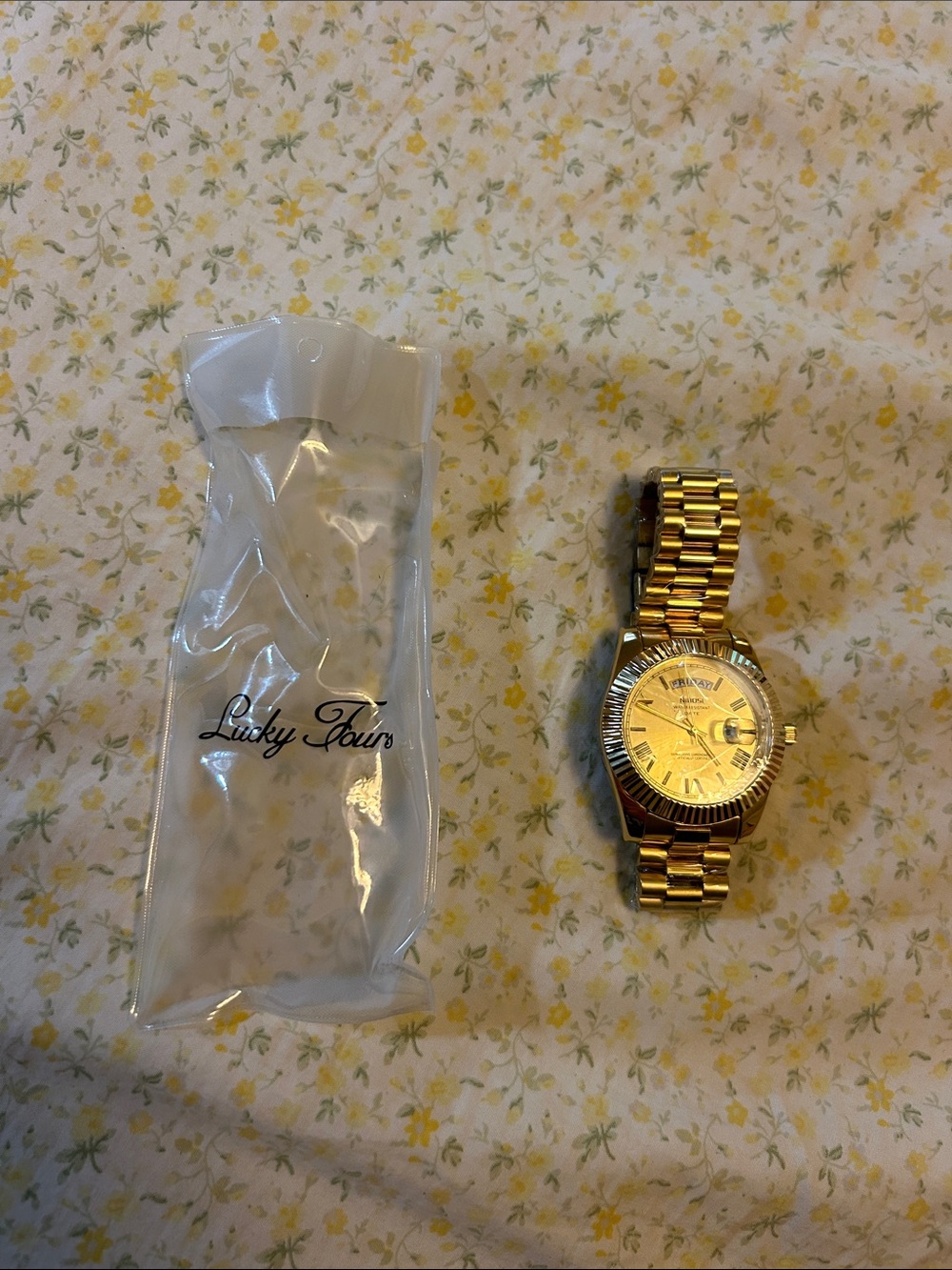 Lucky Fours Gold Tone Men’s Watch